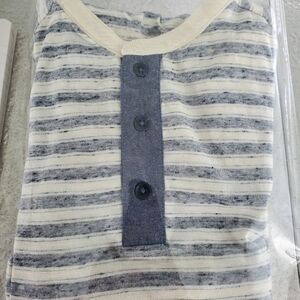 Express Striped Long Sleeve Henley Shirt Mens Size Large